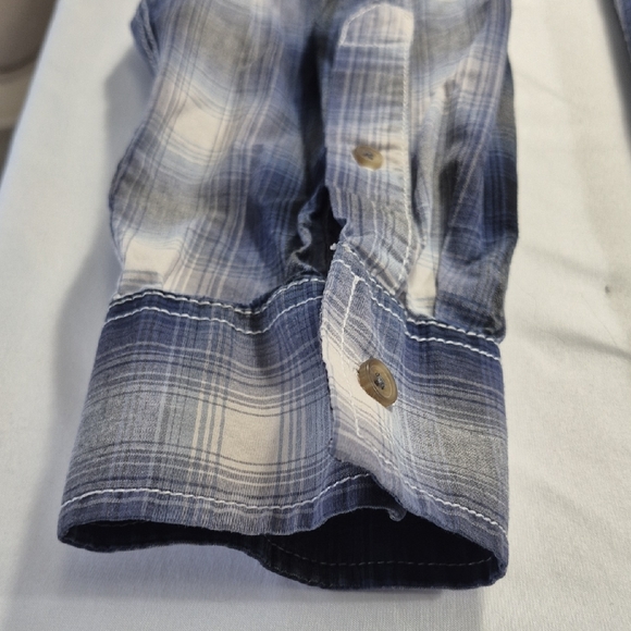 American Rag Men's XXL Long Sleeve Button Down Plaid Shirt - Blue and White - Picture 8 of 15